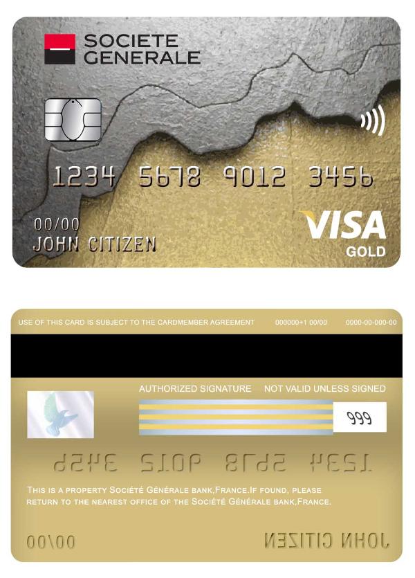 France Société Générale bank visa gold card